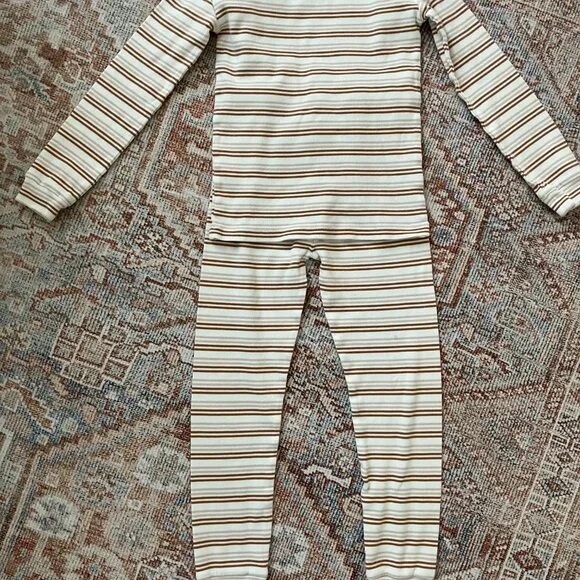 Rylee & Cru Oat & Cinnamon Striped Pajama Set - Picture 2 of 6